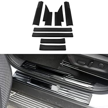 Imagem de CTH Para Mitsubishi Outlander 2022-2024 Peitoril de Porta de Carro Placa de Limiar Pedal Porta Protetor Anti-Chute Capa Guarnição Aço Inoxidável Acessórios de Carro 8 peças (Interior + Exterior, Preto