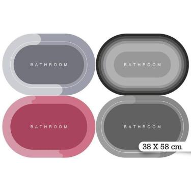 Imagem de Tapete Oval Mágico Ultra Absorvente Antiderrapante 38x58cm Banheiro, Casa - Sortido