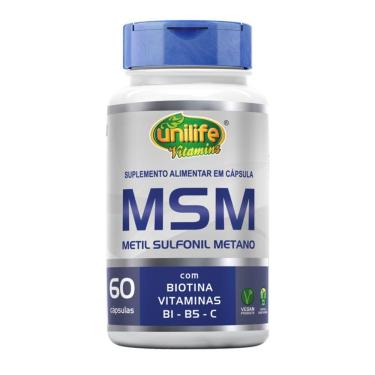 Imagem de Msm Metil Sufonil Metano + Biotina E Vitamina Unilife 60 Cápsulas