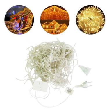 Imagem de Cascata 240 Leds 4,3m Natal 220v ou 127v Pisca Pisca Enfeite Decoração