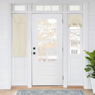 Imagem de Cortinas blackout 100% para janelas pequenas, textura de linho, isolamento de privacidade, cortinas de porta francesas, cortinas de amarrar para armário de armazenamento de cozinha porão, L 30 x C 101