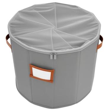 Imagem de Organizador de sapatos, caixas de sapato cilíndricas de armazenamento versáteis com capa transparente e alças reforçadas, caixas de armazenamento dobráveis para vestiário de entrada de guarda-roupa