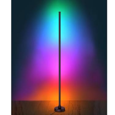 Imagem de Luminária de Chão LED RGB 140cm 6W Bivolt – Luz Ambiente Moderna para Sala e Quarto