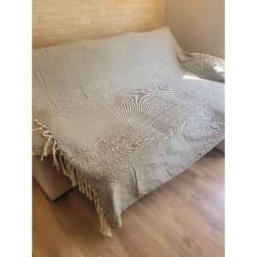 Imagem de Capa para Sofá, Manta para Sofá Luxo 2,40x2,50 Gigante Nozinho Decorativa Protetora Casal(Cinza Com Preto)