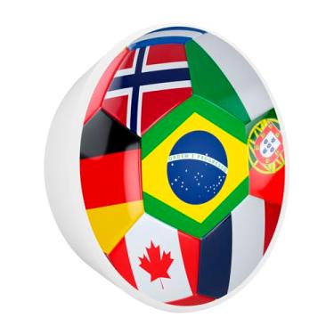 Imagem de Luminária de Parede Decorativa com Bandeiras Mundiais, Polietileno, 25x25x9 cm, Bivolt, Iluminação Indireta para Sala, Bar e Corredor