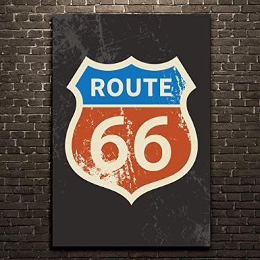 Imagem de Placa Decorativa MDF Vintage Rota 66