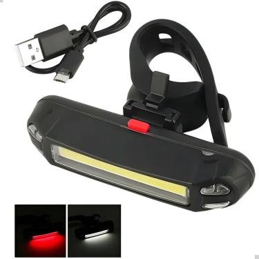 Imagem de Sinalizador Traseiro Bike Luz Led Potente Recarregável Usb