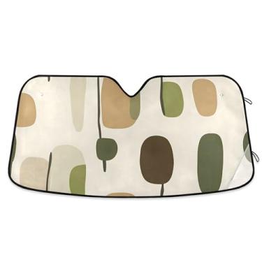 Imagem de SEHANY Pára-brisa de carro cacto planta verde para-sol dobrável janela frontal protetor de viseira solar para carro, SUV, caminhão - Mantenha o veículo fresco, 137 x 81,5 polegadas