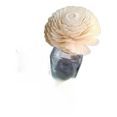 Imagem de Difusor de Ambiente Frasco de Vidro com Flor e Pétalas – Chá Branco 100ml, Aromatizador Elegante para Casa, Escritório e Presente(Frasco+difusor chá branco)