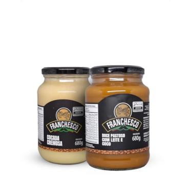 Imagem de Kit Doce de Leite com Coco e Cocada Cremosa Artesanal Caseira - Pote de Vidro 680g - Franchesco
