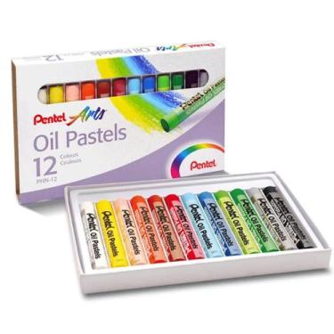 Imagem de Giz Pastel Oleoso Oil 12 Cores Pentel