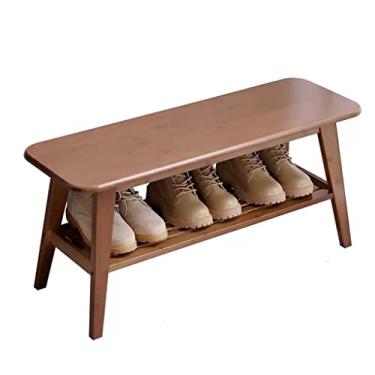 Imagem de FAMEOYA Banco de armazenamento de sapatos, banco de troca de sapatos, banco de porta, armário de sapatos para casa, banco de sentado, banco integrado, prateleira de sapatos, banco