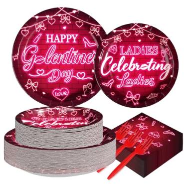 Imagem de 200Pcs Galentine's Day Decorations Happy Valentine Plates and Napkins Ladies Celebrating Ladies Decorations Favors for Girls Lady Galentines Valentines Day Bachelorette Party Supplies Serves 50