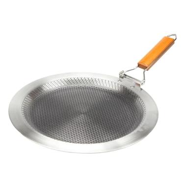 Imagem de KiBcsLic Frigideira de aço inoxidável para crepes, compatível com indução, para uso interno e externo, com cabo dobrável, ideal para churrasco e grelha, 30cm