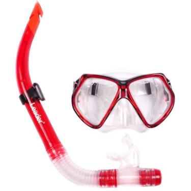 Imagem de Leader Glasses - Kit de Mergulho com Máscara + Snorkel – Vedação Confortável, Lente Resistente e Respiração Segura