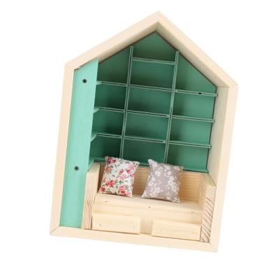 Imagem de TOPINCN Prateleira de Livros de Ansiedade, Estante de Madeira Artesanal Com Porta Dupla, Ornamento para Aliviar o Estresse, Decorações para Presentes