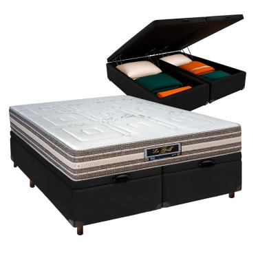 Imagem de Conjunto Cama Box Bau Blindado Casal + Colchão Molas Ensacadas Legriff Sankonfort