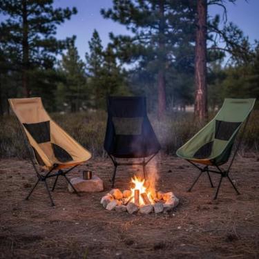 Imagem de Cadeira Camping Dobrável com Tela Encosto Reforçada Praia Pesca Acampamento Portátil Transportável Prática