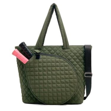 Imagem de Bolsa feminina Pickleball | Sacola de tênis com suporte de pá | Aparência elegante e material durável | Grande armazenamento interno | Alça de transporte para pickleball. Padel, tênis, squash e