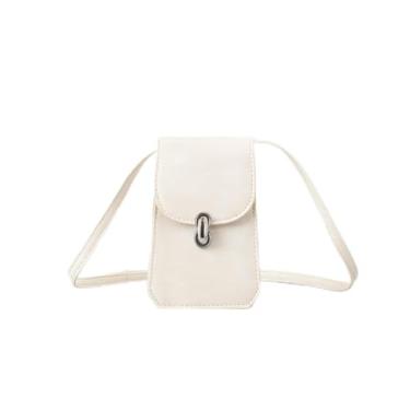 Imagem de Bolsa de ombro quadrada, bolsa transversal simples com alça superior, bolsa feminina casual, Bege, Medium, Mochila casual