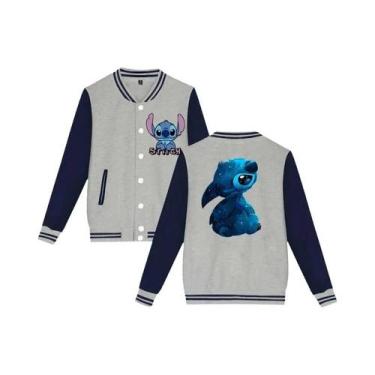Imagem de Jaqueta De Moletom Unissex Infantil Y2K Disney Stitch Estilo Baseball 