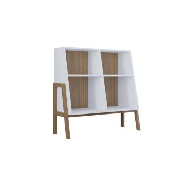 Imagem de Buffet Aparador Multifuncional Cuby Angular Com Nichos Branco