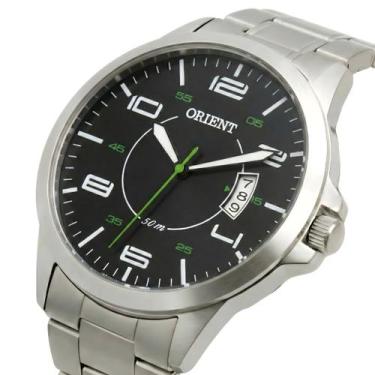 Imagem de Relógio Orient Masculino Mbss1381 Prata Azul Preto Branco, Preto, 4,4 