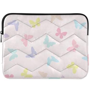 Imagem de Capa para laptop personalizada borboleta colorida animal rosa capa para notebook brilhante capa para notebook universal 13 polegadas laptop 14 polegadas