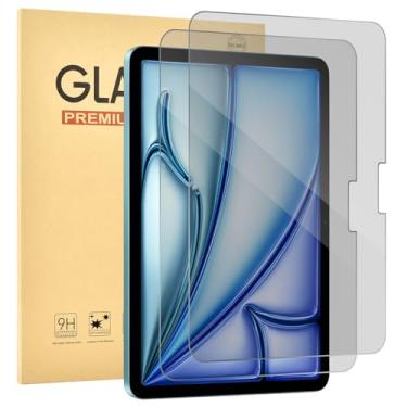Imagem de Jngnpn Pacote com 2 protetores de tela de privacidade para iPad Air de 11 polegadas 2025/2024 [7ª/6ª geração, M3/M2], película de vidro temperado de dureza 9H, antiespião, compatível com capas