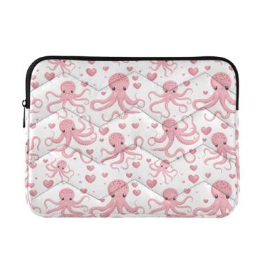 Imagem de Bolsa de trabalho tropical charmosa urso polar, bolsas para laptop de 13 a 13,3 polegadas para homens, bolsas médias para professores, Polvo rosa fofo, Medium