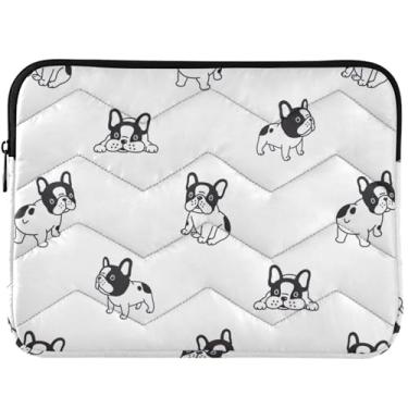 Imagem de Capa para laptop com buldogue canino preto e branco para MacBook Air, capa para laptop de 13 polegadas, capa fofa para computador, universal, 13 a 14 polegadas