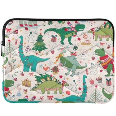 Imagem de Capa para notebook com estampa de dinossauro e animais de Natal, capa acolchoada universal de 13 a 14 polegadas para MacBook Pro de 14 polegadas
