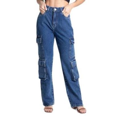 Imagem de Calça Jeans Sawary Reta Petit - 281702 - Azul médio 44-Feminino