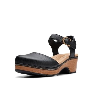 Imagem de Clarks Tamanco feminino Paizlee Bay, Couro preto, 8.5 Wide