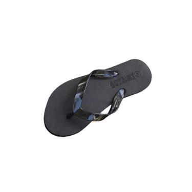 Imagem de Chinelo feminino casual versátil de praia com sola de borracha plus size primavera verão moderno sola macia sandálias leves EVA, Preto, 36