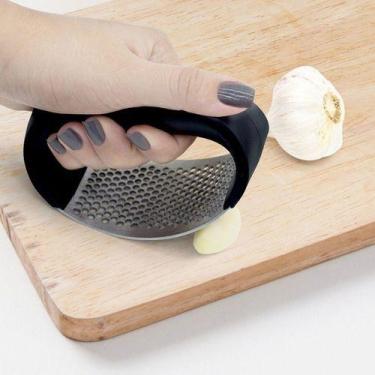 Imagem de Amassador De Alho  Espremedor Triturador Inox Manual Premium - COISINH