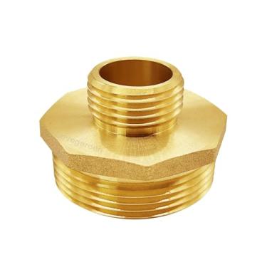 Imagem de Lovegarden Conector macho 1-1/5.1 cm NPT x 3/10.2 cm GHT, adaptador de mangueira de jardim de latão para industrial, cozinha, irrigação, chuveiro, RV Outdoor Conexão de tubulação de linha de