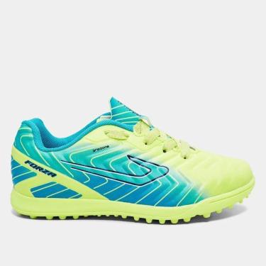 Imagem de Chuteira Society Infantil Topper Forza IV - Verde/Azul-Unissex