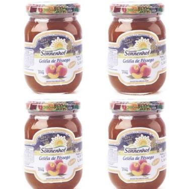 Imagem de Kit com 4 Potes de Geleia Extra De Pêssego 310g - Fazenda Sonnenhof