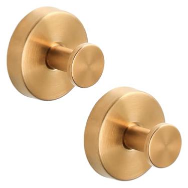 Imagem de Adigau Ganchos de toalha para banheiros, gancho de aço inoxidável, cabide de roupão de metal, ganchos de ventosa sem broca, ganchos de parede