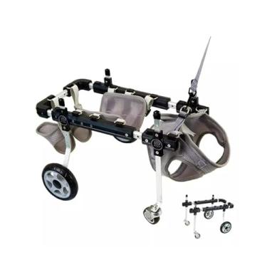 Imagem de Cadeira de rodas ajustável para cães pequenos e grandes, suporte total de 4 rodas, suporte de mobilidade para cães e gatos com deficiência, dispositivo de carrinho de reabilitação suave
