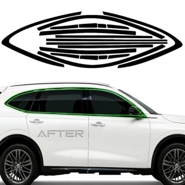 Imagem de Revestimento de vinil com acabamento cromado para janela lateral adequada para Acura MDX 2022 2023 2024 2025 Acessórios com kits de película blackout brilhante preto