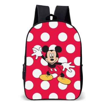 Imagem de Mochila Infantil Escolar Simples Tema Mundo Magico Ratinho Lançamento 