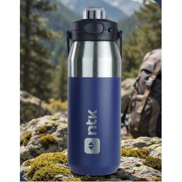 Imagem de Garrafa Térmica NTK Isomax 750 ml Inox Azul Parede Dupla Conserva Bebi