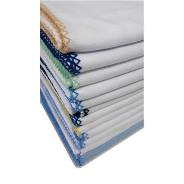 Imagem de 5 Cueiro Para Bebê Flanelado Liso 80X80 Com Crochê Masculino