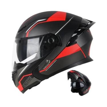 Imagem de Capacete Modular Unissex Com Lentes Duplas Para Motocicleta, Lentes Au