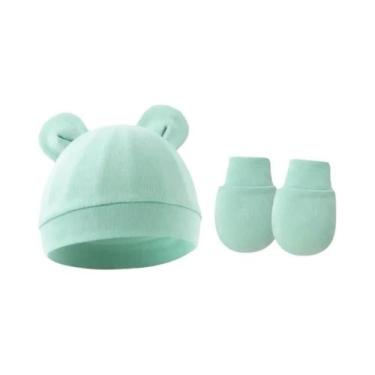 Imagem de Conjunto De Gorro E Luvas De Algodão Para Bebês Meninas, Chapéu Infant