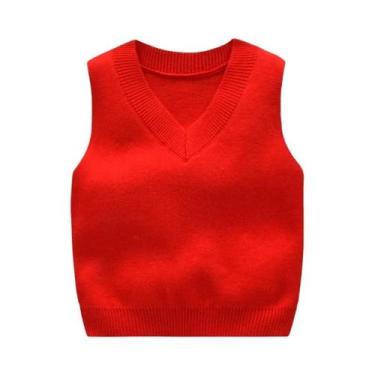 Imagem de Colete De Tricô Sem Mangas Para Meninos E Meninas, Roupas Escolares De