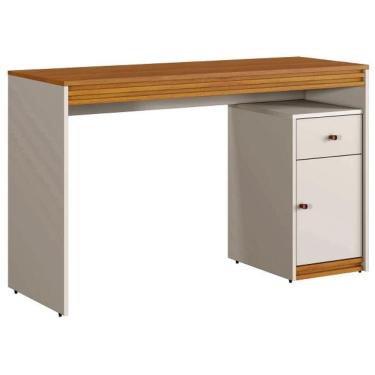 Imagem de Escrivaninha 120cm 1 Porta 1 Gaveta Madrid - Mavaular Off White-naturalle