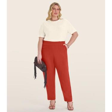Imagem de Calça Plus Size Feminina Secret Glam Laranja, Plus G3, Laranja